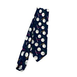 Vintage Lillian Vernon Men's 100% silk Designer Golf Necktie tie made in Korea